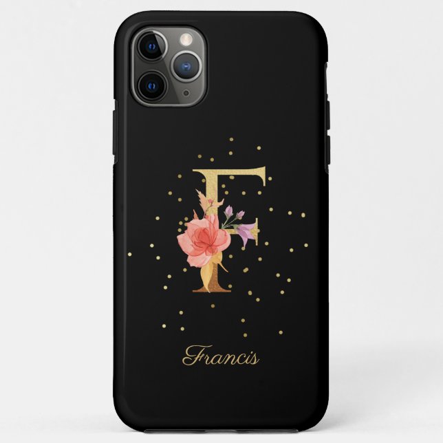 Blumenmonogramm Name Anpassen Anfangsbuchstabe F B Case-Mate iPhone Hülle (Rückseite)