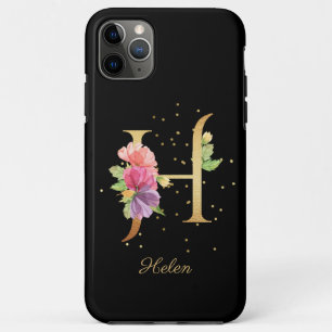 Blumenmonogramm Name Buchstabe H personalisieren Case-Mate iPhone Hülle