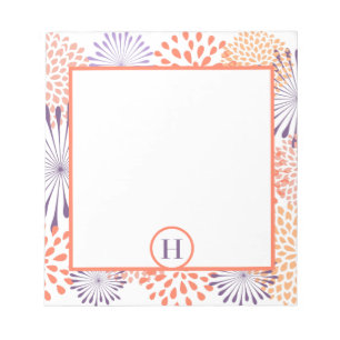 Blumenmonogramm notizblock