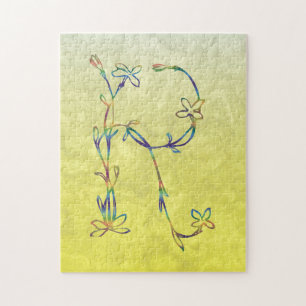 BLUMENmonogramm R Puzzle