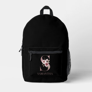 Blumenmonogramm S Name Bedruckter Rucksack