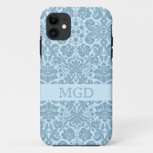 Blumenmonogramm Vintagen Kunst nouveau Türkises Case-Mate iPhone Hülle