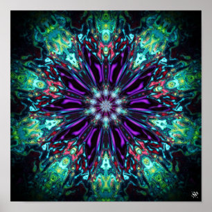 Blumenmonster-Schild v1 - Muster Pareidolie Poster