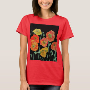 Blumenmoor Roter Mohn Blume T-Shirt