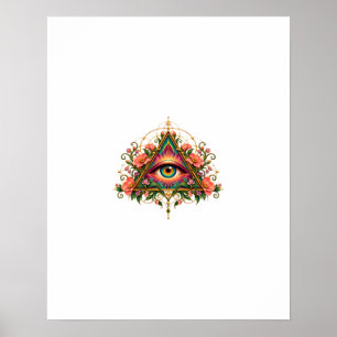 Blumenmosaik-Auge Poster