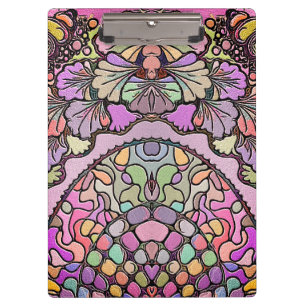 Blumenmosaik rosa Pause elegant farbig abstrakt Klemmbrett