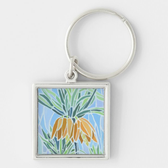 Blumenmosaikdesign Schlüsselanhänger (Vorne)