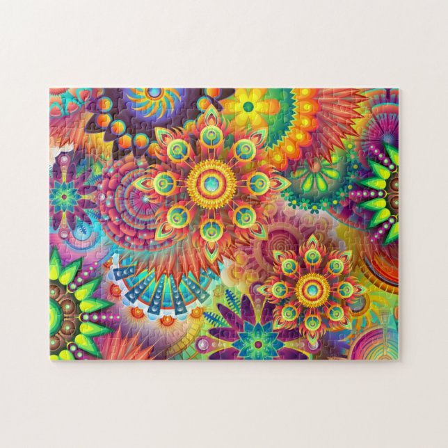 Blumenmosaikmuster Puzzle (Horizontal)