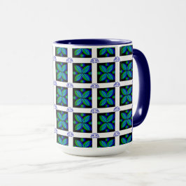 Blumenmotif-Kaffee Tasse
