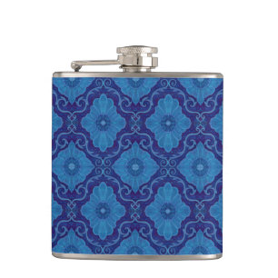 Blumenmotiv "Blaublumen", böhmisches Muster Flachmann
