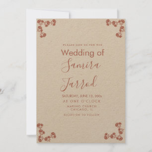 Blumenmotiv Botanischer Lachs Hochzeitstrum Feiertagskarte