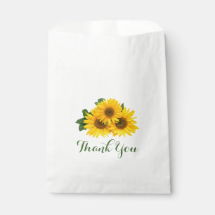 Blumenmotiv Danke Gelb Sonnenblumen Grünes Party Geschenktütchen