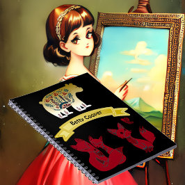 Blumenmotiv dekorative Bärenfuchs-Familie in der S Notizblock