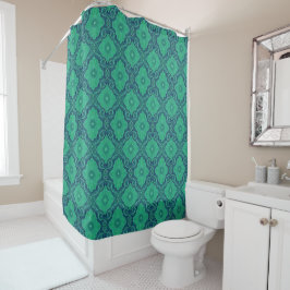 Blumenmotiv "Grüne Blume", böhmisches Muster Duschvorhang