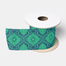 Blumenmotiv "Grüne Blume", böhmisches Muster Satinband