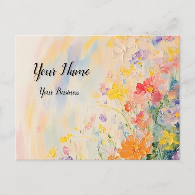 Blumenmotiv in Ölfarben Postkarte (Vorderseite)