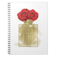 Blumenmotiv Parfüm Flasche Rote Rosen Gold Glam