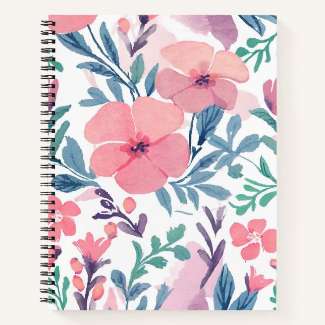 Blumenmotivation SpiralNotebook Notizbuch (Vorderseite)