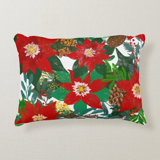 Blumenmotive für die Weihnachtszeit Dekokissen (Vorderseite)