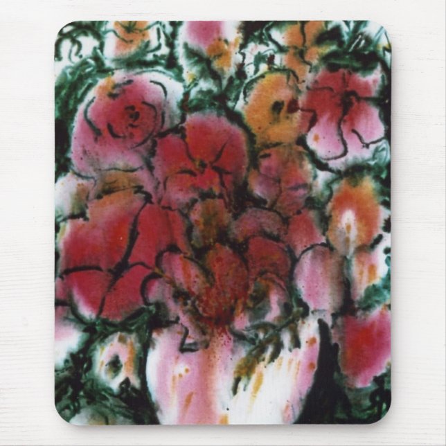 Blumenmousepad "Pink Vase" Mousepad (Vorne)