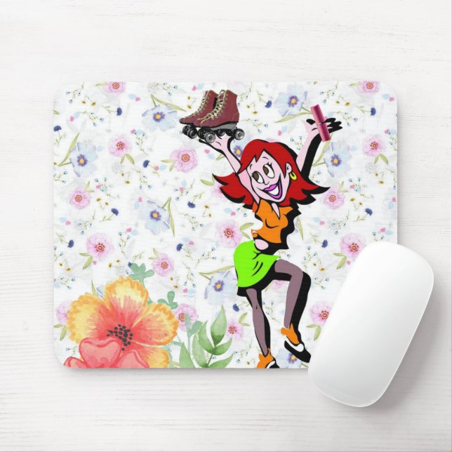 Blumenmousse Pad Skaten! Mousepad (Mit Mouse)