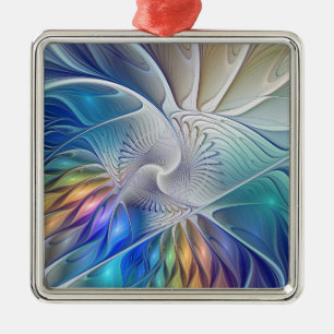 Blumenmuseum Fraktal Kunst, bunte Abstrakte Blume Ornament Aus Metall