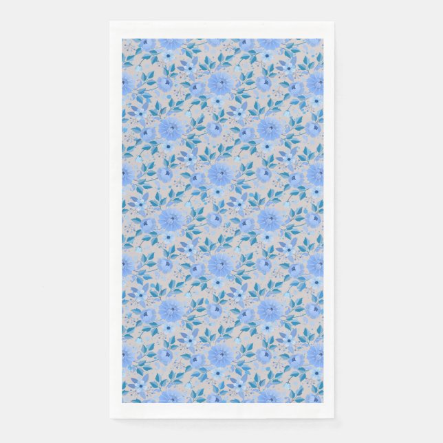 Blumenmuster.06.FR. Lbluex4. Offwhite BG Serviette (Vorderseite)