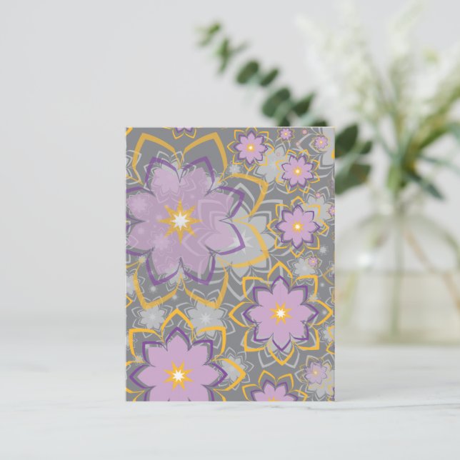 Blumenmuster 10 feiertagspostkarte (Stehend Vorderseite)