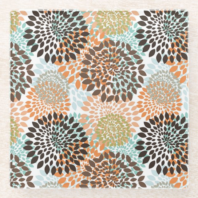 Blumenmuster 10 glasuntersetzer (Vorderseite)