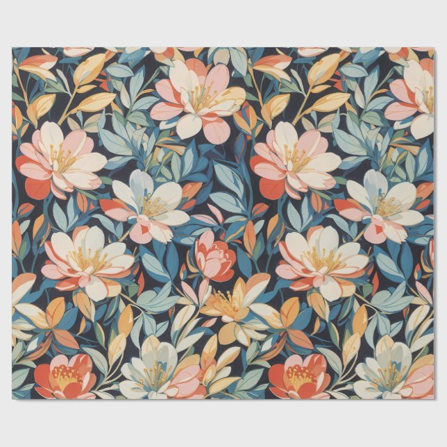 Blumenmuster 10 | Schleifpapier Geschenkpapier (Flach)