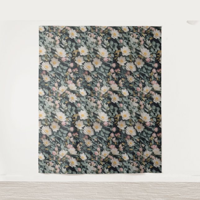 Blumenmuster 13 Tapestry Wandteppich (Vorderseite)