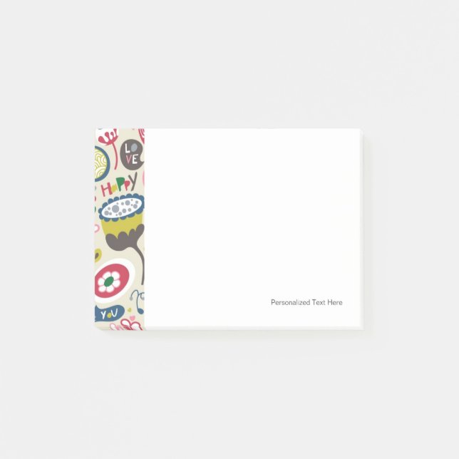 Blumenmuster 14 post-it klebezettel (Vorderseite)