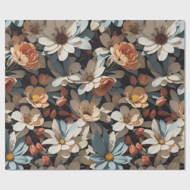 Blumenmuster 14 | Schleifpapier Geschenkpapier (Flach)