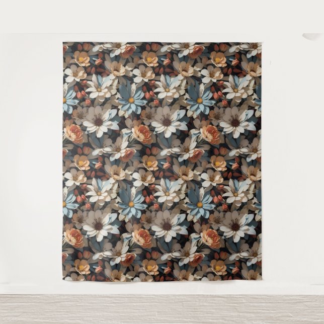 Blumenmuster 14 Tapestry Wandteppich (Vorderseite)