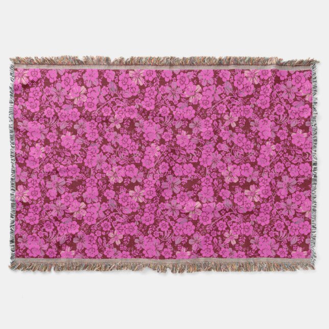 Blumenmuster 15.Rosa DRed BG Decke (Vorderseite)