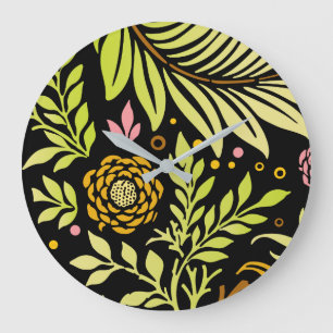 Blumenmuster 18 große wanduhr