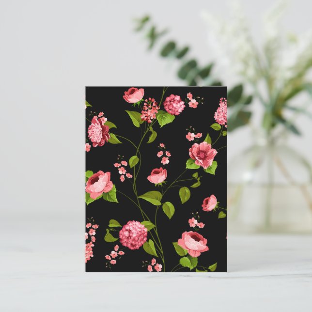 Blumenmuster 18 postkarte (Stehend Vorderseite)