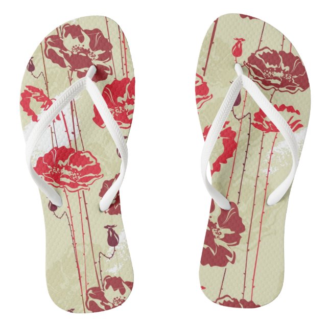 Blumenmuster 2 der abstrakten Eleganz Flip Flops (Fußbett)