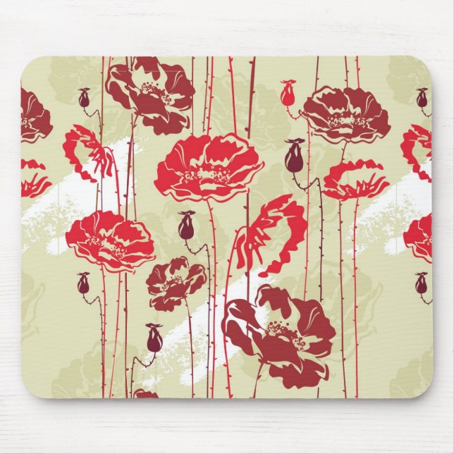 Blumenmuster 2 der abstrakten Eleganz Mousepad (Vorne)