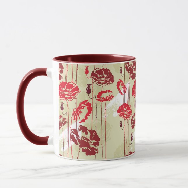 Blumenmuster 2 der abstrakten Eleganz Tasse (Links)