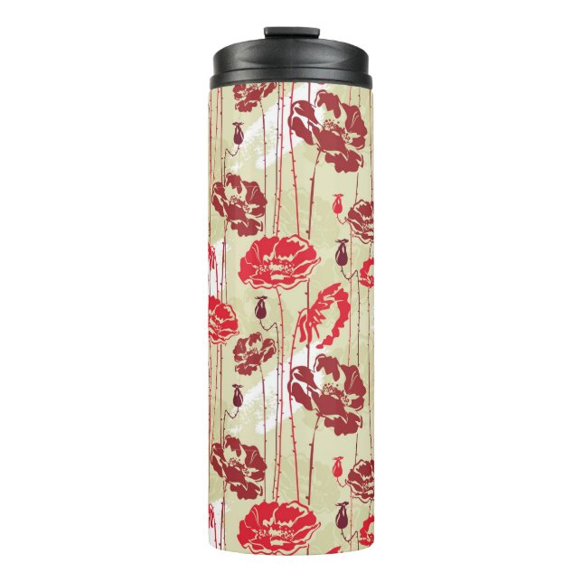 Blumenmuster 2 der abstrakten Eleganz Thermosbecher (Vorderseite)