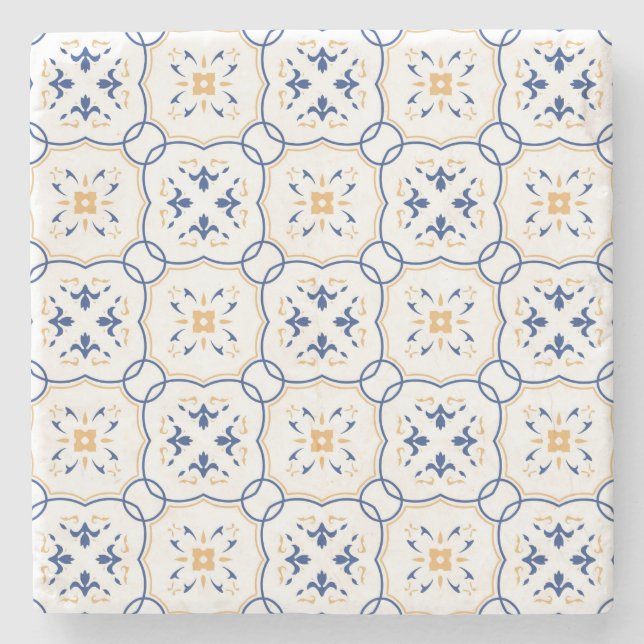 Blumenmuster 2 steinuntersetzer (Vorderseite)