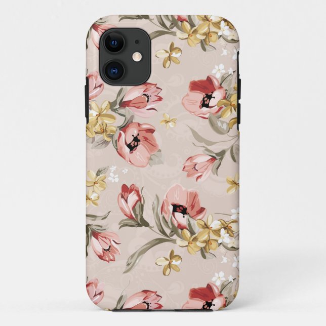 Blumenmuster 3 der abstrakten Eleganz Case-Mate iPhone Hülle (Rückseite)