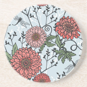 Blumenmuster 3 getränkeuntersetzer