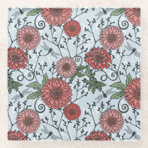 Blumenmuster 3 glasuntersetzer