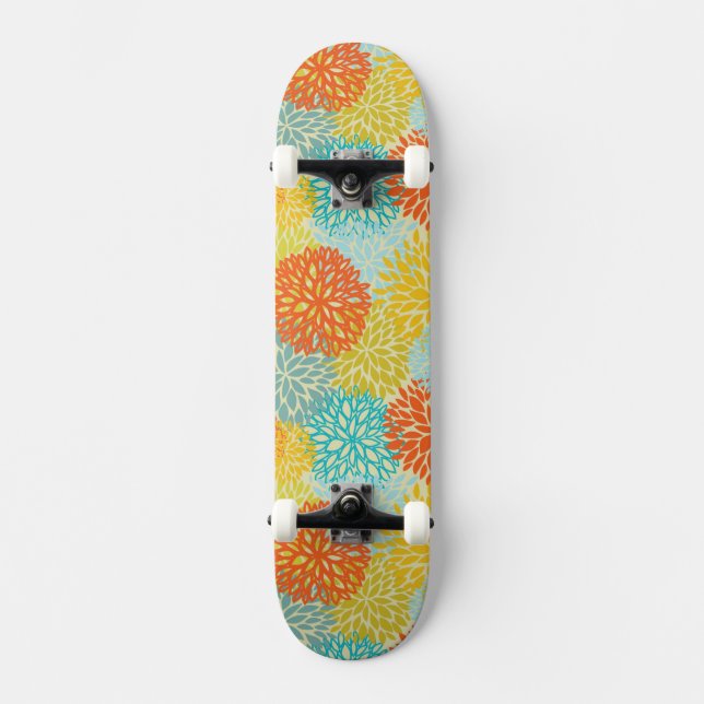 Blumenmuster 3 skateboard (Vorderseite)