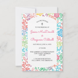 Blumenmuster - 3x5 Einladung zur Hochzeit