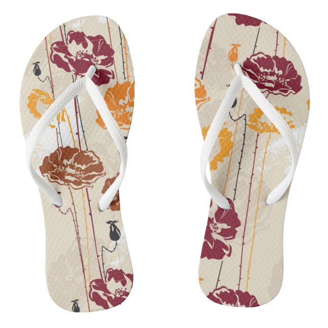 Blumenmuster 4 der abstrakten Eleganz Flip Flops (Fußbett)
