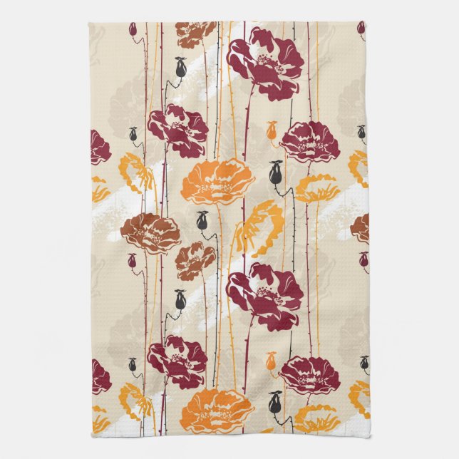 Blumenmuster 4 der abstrakten Eleganz Handtuch (Vertikal)