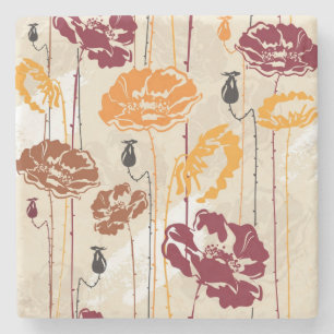 Blumenmuster 4 der abstrakten Eleganz Steinuntersetzer